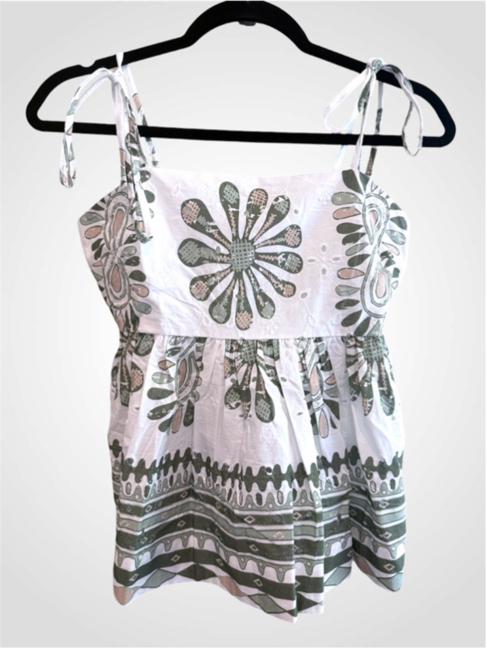 Entro Boho Cotton Peplum Cami Top & Wide Leg Pants Set Size S - Picture 2 of 9